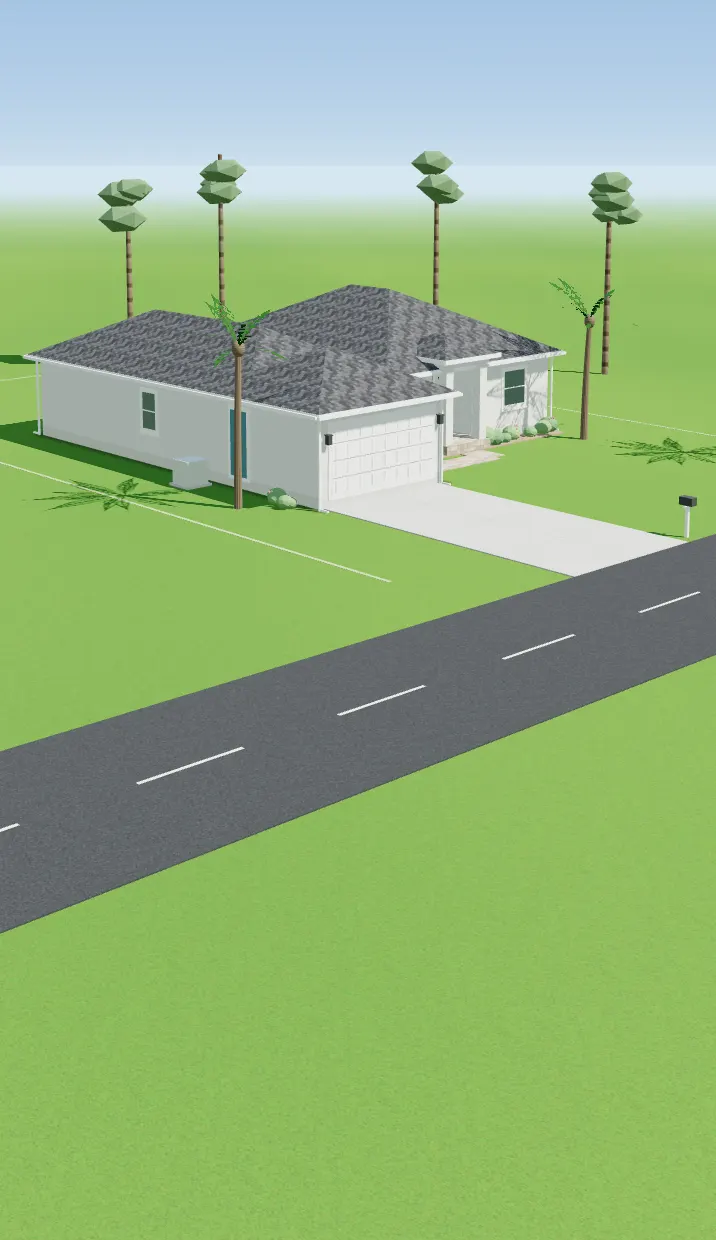 3D model of the home, front view